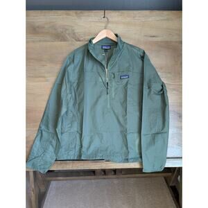 Patagonia Houdini Stash 1/2 Zip Pullover Womens L Terrain Green Long Sleeve NWT